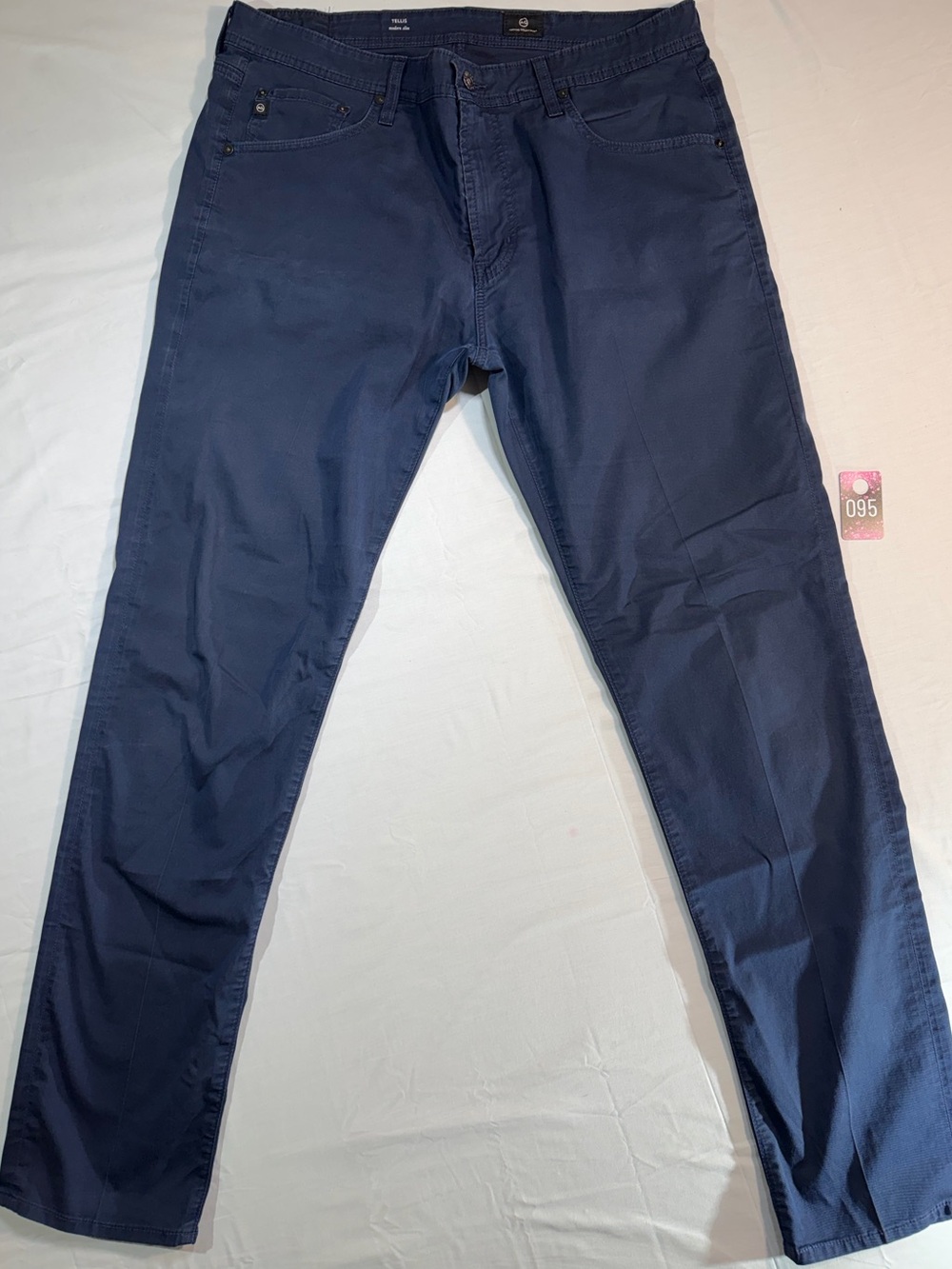 Ag Adriano Goldschmied Slim Straight Navy Blue Pants